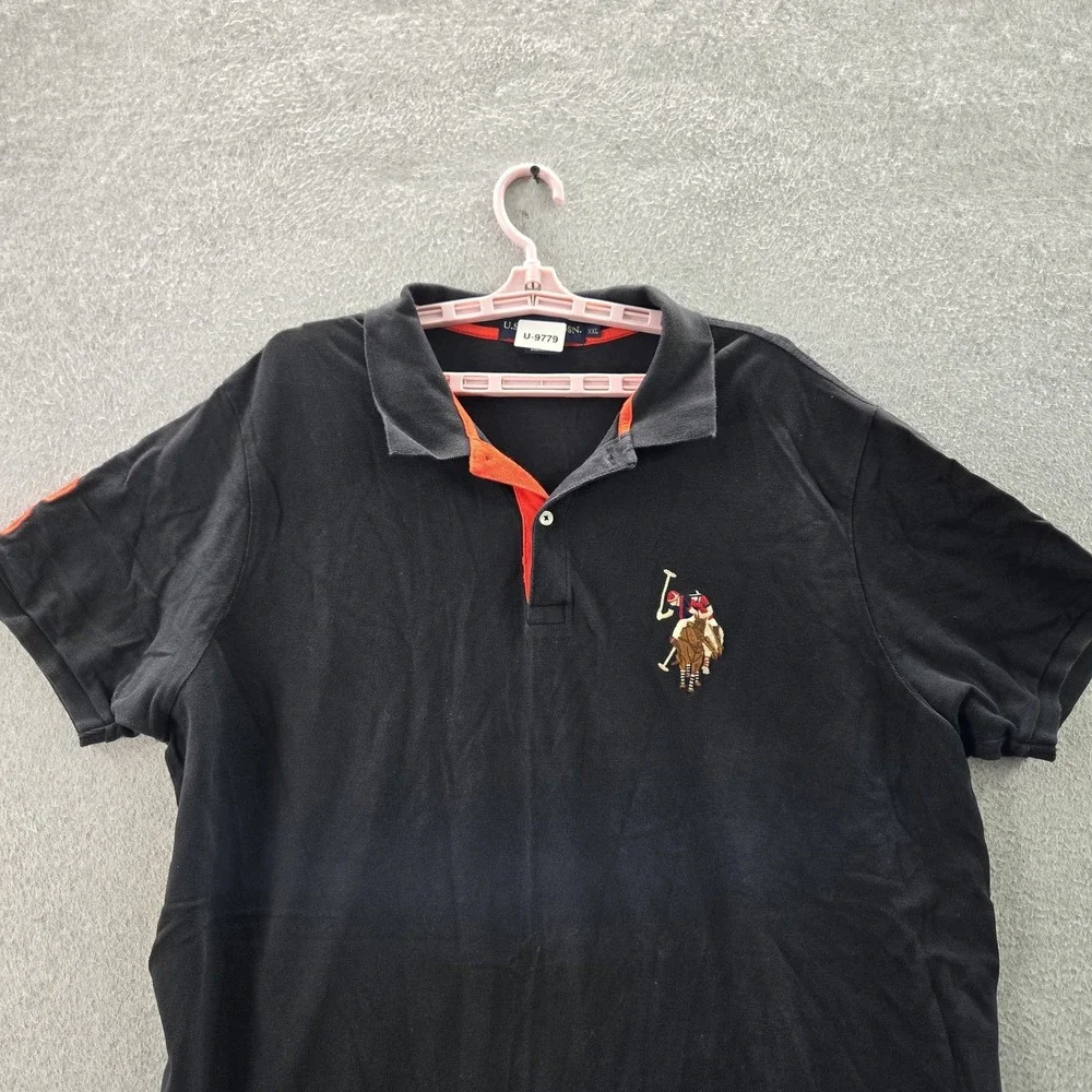 U.S.‎ Polo Assn. Men Polo XXL Black Big Flesh Pony Embroidery Short Sleeve